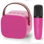 Kingci Mini Karaoke Machine, with Wireless Microphone for Kids Adults Age 4-12 Girls, Birthday Toy Gift for Girls Boys Ages 4 5 6 7 8 9 10 12+ Year Old Christmas Party