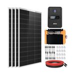 ECO-WORTHY 400W Solar Panel Starter Kit with 4 pcs 100W N-Type Bifacial Solar Panel+ 40A MPPT Charge Controller+ 1100W 12V Inverter for RV Cabin Home Shed