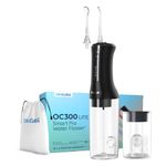 ORACURA® OC300 LITE Smart Pro Water Flosser® Black, 2 Year Warranty, 4 Modes, Micro-Bubble Technology, 4 Vibrant Colours, 300ml Water Tank Bundled with Free 200ml Water Tank, 2 Nozzle Tips