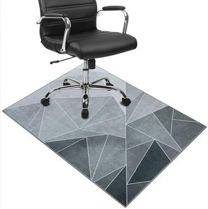 SAIKOOWA Office Chair Mat for Hardwood Floor, 36"x48" Office Rug Easy to Move,Floor Mat for Office Chair,Rolling Chair Mat - Office Home Anti-Slip Desk Chair Mat for Laminate/Tile Floor, Black Grey