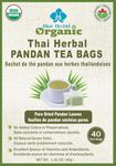 Organic Pandan Tea Bags - Dried Thai Pandanus Gourmet Herbal Tea - Cut and Sifted - 40 Teabags Decaffeinated