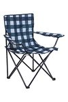 Mountain Warehouse Patterned Folding Chair - Cup Holder Camping Chair, Carry Strap Picnic Chair Blue