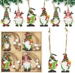 CHEERYMAGIC Christmas Wooden Ornaments,12PCS Colored Faceless Doll Tree Pendant Christmas Gnomes Pendant Hanging Ornaments Xmas Party Decoration Children Gift Xmas Gifts A4WLLRGJ (A)
