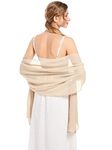 Shawls and Wraps Soft Chiffon Scarve Scarf For Evening Party Dresses Wedding Stole, Champagne1, One Size