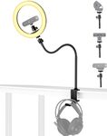 Brio Webcam Ring Light Stand, 24-inch Arm Clamp Mount Magnetic Holder with 10-inch Selfie Light and Headphone Hook Compatible with Logitech Brio 100 101,301 300,500,Brio 4K,C270,C310 webcams