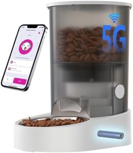 PAPIFEED Rechargable Automatic Cat Feeders - 5G WiFi Pet Feeder with APP Control, 4L Timed Cat Feeders for Dry Food, 1-10 Meals Per Day, 12 Portions Per Meal, Easy to Clean