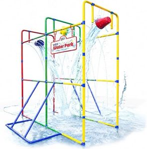 Backyard Waterpark with Splash Wheel, Dump Buckets for Kids Outdoor Water Play