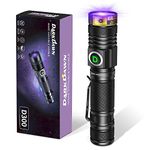 DARKDAWN UV 395nm Blacklight Flashlight USB Rechargeable, Woods Lamp Ultraviolet Light LED Powerful Portable Mini Detector for Pet Urine Dry Stains, Scorpions, Uranium Glass, Resin Curing, Fluorescent