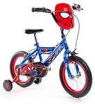 Huffy Boys Spiderman Bike 14 Inch Wheel with Spiderman Mask Handlebars Ages 4-6, 105-117cm, Blue