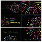 Better Office Products 36 Pack Work Anniversary Cards with Envelopes, Business Employee Appreciation Cards, Bulk Set, 4 x 6 Inch, 6 Fireworks Cover Designs,