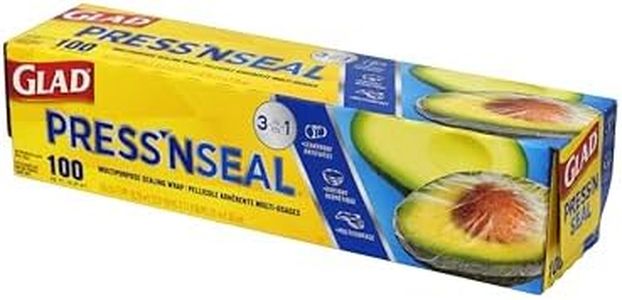 Glad Sealable Plastic Wrap Press'n Seal with Griptex, 100 sq ft 33.8YD x 11.8IN (Packaging May vary)