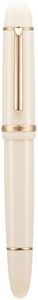 Jinhao X159 Ivory White Acrylic Fountain Pen, Size 8 Fine Nib Gold Trim Classic Design Smooth Writing Pen with Converter