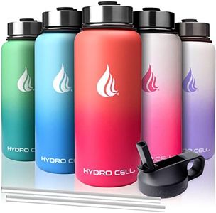 HYDRO CELL Stainless Steel Insulated Water Bottle with Straw - For Cold & Hot Drinks - Metal Vacuum Flask with Screw Cap and Modern Leakproof Sport Thermos for Kids & Adults (Mint/Green 32oz)