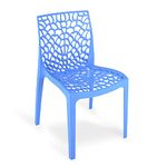 Supreme chairs Web Plastic Chair| Armless Chair for Dining Room Set, Cafe and Restaurents | Weight Bearing Upto 220kg | 6 Months Warranty*| (Color: Soft Blue | 1 Piece)