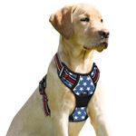BARKBAY No Pull Dog Harness Front Clip Heavy Duty Reflective Easy Control Handle for Large Dog Walking(Star,L)