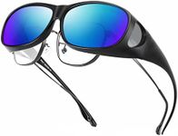 Bloomoak Polarized Over Glasses Anti-Glare UV 400 Protection for Men Women - Wrap Around Sunglasses/Fit-Over Prescription - Suit for Driving/Fishing/Golf