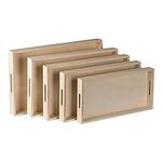 Wooden Serving Tray with Handles - 
