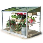 Access Half Growhouse, Mini Greenhouse, Sturdy Aluminium Cold Frame, Small Green House for Gardens, Sliding Panes with Shelving for Easy Access & Ventilation, Toughened Safety Glass, Made in Britain