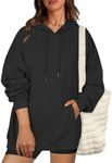 Zeagoo Hoodies for Women Cute Hooides Fleece Pullover Long Sleeve Tunic Sweatshirts 2024 Winter Fashion clothes Black XX-Large