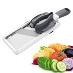 Comfort Grip Handheld Mandoline Slicer - Adjustable Fruit and Vegetable Slicer,Mandolin,Cheese,Onion Potato Salad Food Slicer,3-Slice Thickness,Safety Vegetable Chopper,Ideal for The Home Chef.