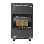 WARMGLOW Portable Gas Heater in Grey - 4.1KW Indoor Heater with Oxygen Depletion Sensor & 3 Heating Settings - Butane Gas Heater with Wheels, Regulator, Hose - For Home, Office, Garage, Workshop