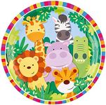 Amscan 9901916 - Jungle Friends Birthday Party Paper Plates - 8 Pack