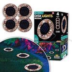 Bell+Howell Mosaic Disk Lights, 4 PK LED Solar Pathway Lights, Solar Lights Outdoor Waterproof Path Lights, Solar Driveway Lights, Solar Landscape Lights, Garden Decor, Lawn & Walkway Lights - Tan