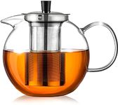 Glass Teapot, Ehugos 1500ml Clear Glass Teapot with Infuser Stovetop Safe Tea Strainer for Loose Leaf Tea and Blooming Tea