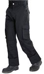 Endurance Ripstop Cargo Combat Tradesman Action Trouser with Security Zip Pocket and Knee Pad Pockets - 36R (Black, 36W/31L)