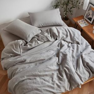 Sijo Stone Washed 100% Organic French Linen Bed Sheet Set, GOTS Certified Organic, Best Cooling Linen Sheet Award by Sleep Foundation 4pc Set - 2 Pillowcases, 1 Fitted and 1 Flat (Dove, Cal King)