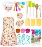 KAEGREEL Kids Baking Chef Set with Unicorn Apron, 26pcs Kitchen Toys Kid Cooking Set with Chef Hat Spoons Whisk, Chef Dress Up Role Play Gifts for Boys Girls Aged 3 4 5 6 7 Years Old