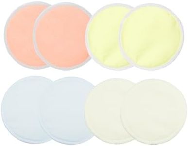 8-Pack Organic Bamboo Reusable Breast Pads Nursing Breastfeeding Plain Washable Breastfeeding Pads for Leaking, Breast Milk Pads, Bra Pads…