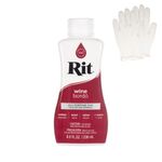 Rit Dye – Liquid Fabric Dye for Crafting, Clothing, and Décor – 8 oz. Bottle – Wine (Gloves Included)