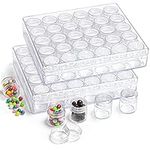 Kurtzy 2 Pack 30 Slots Clear Organiser Box for Seed Art Rhinestones - Removable Compartment Containers with Lids - Diamond Dot Painting Beads, Jewellery, DIY Nail Art, Earrings, Glitter & Embroidery