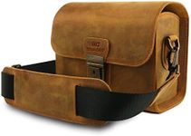 MegaGear Mirrorless, Instant and SLR Cameras MegaGear MG1725 Pebble Genuine Leather Camera Messenger Bag for Mirrorless, Instant and SLR Cameras - Camel Camera Messenger Bag, Camel (MG1725)