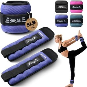 BAGAIL Ankle Wrist Weights for Women & Men, One Pair of 1/2/4/6/8/10 LBS Wearable Leg Arm Weights with Sleek Design & Secure Fit for Walking, Running, Pilates, Home Fitness & Physical Therapy - 10lb, Purple
