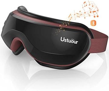 Ustuour Birthday Gift Eye Massager with Heat, Music Heated Massager for Migraines, Ideal Gifts for Women/Men, Eye Mask Improve Sleep Reduce Eye Strain Dry Eye, Eye Bags (UD206-Black)