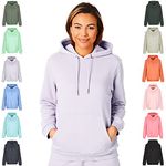 Light & Shade Women's Light and Shade Ladies Soft Touch Hoody Loungewear Hoodie Hooded Sweatshirt Top, Lavender, L UK