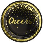 Kate Aspen 28334BG Gold Foil Cheers Paper Plates (Set of 8)