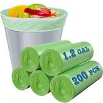 Ugmic 1.2 Gallon Small Trash Bags, Thicken Extra Strong Bathroom Garbage Bags 5 Liter Wastebasket Liners Bags with Tear & Leak Resistant, Recycling Trash Can Plastic Liner, Green, 200 Counts