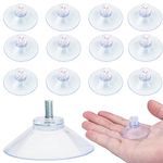 AccEncyc Suction Cup 40 mm Glass Suction Pads Clear PVC Sucker Pads Suction Holder Without Hooks for Bathroom Wall Door Glass Window Car Shade (Clear, 12pcs)