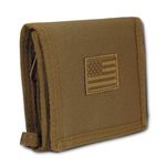 RAPDOM USA US Brown Nylon American Flag Tactical Patriotic Military Trifold Wallet