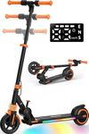 Electric Scooter for Kids Ages 6-12, iScooter S6/S6Pro Kids Electric Scooter, 16KM/H Top Speed, 15KM Range, Front Shock Suspension, Foldable &4 Heights Adjustable, Dual Braking Modes, Gifts for Kids