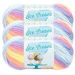 (3 Pack) Lion Brand Yarn Ice Cream Baby Yarn, Parfait
