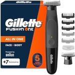Gillette Fusion Hybrid Electric Razor for Men - with Protective Cap and One Blade Refill, Shaver with Precision Trimmer for Face and Body, Waterproof Wet and Dry Groomer, Cordless, UK 2 Pin Plug