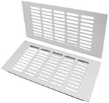 2PCS Air Vent Cover,TTZEZE Silver Aluminium Alloy Ventilation Grille Rectangle Metal Louvered Grill Cover for Wardrobe Stove Shoe Cabinet Sink Kitchen Bathroom Side Wall Ceiling and Floor Exhaust Vent