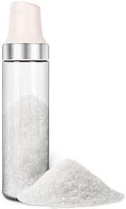 Loscarol Sugar Dispenser with Pour Spout, 17 oz Glass Sugar Shaker Jar Creamer Dispenser Weighted Pourer for Coffee Bar, Tea & Baking, Sugar Container for Home Kitchen, White