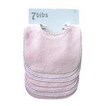 Baby Boys Girls Double Layer of Cotton Bandana Drool Soft Absorbent Drooling Bibs (7 Pieces) (Pink)