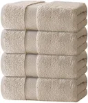 White Classic Luxury Bath Towels Set of 4 Large - 700 GSM Cotton Ultra Soft Bath Towels 27x54 | Highly Absorbent and Quick Dry | Hotel Towels for Bathroom Luxury, Plush Shower Towels, Taupe