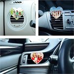 Drive Buddy Car Photo Frames, Car Vent Photo Holder, Acrylic Magnetic Picture Frame Clips Onto Air Vents, Fits Wallet Size Photos 3x3 Inch (Heart)